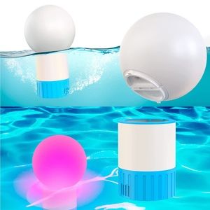 Pool Chlorine Floater, Spa Chemical Dispenser w/Colorful Led Ball Lights